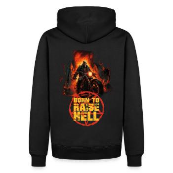 Born to Raise Hell - Men’s Premium Organic Hoodie - black - Back - Nico (187cm)