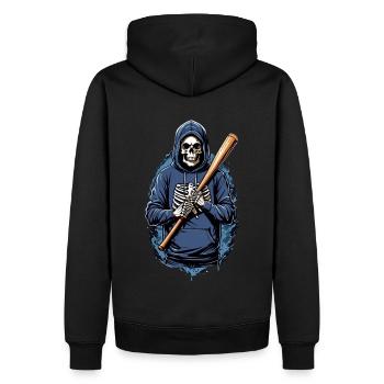 Demon Skull - Men’s Premium Organic Hoodie - black - Back - Nico (187cm)