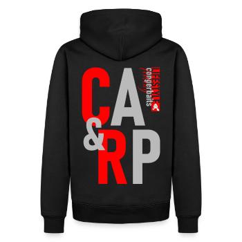 Karpfen-König: Das Perfekte Geschenk für Angelfans - Männer Premium Bio Hoodie - Schwarz - Hinten - Nico (187cm)