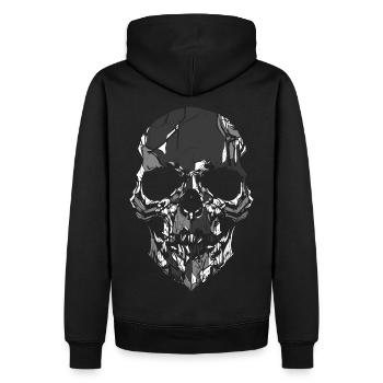 Totenkopf - Männer Premium Bio Hoodie - Schwarz - Hinten - Nico (187cm)