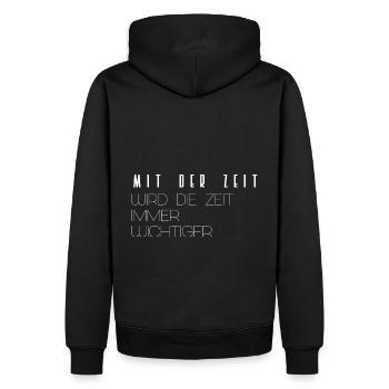 mit der zeit wird zeit immer wichtiger - Männer Premium Bio Hoodie - Schwarz - Hinten - Nico (187cm)