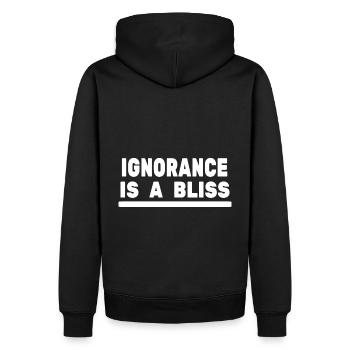 Ignorance is a bliss - Männer Premium Bio Hoodie - Schwarz - Hinten - Nico (187cm)