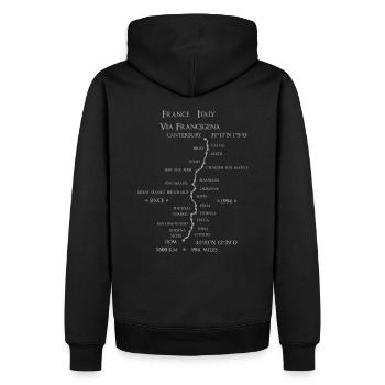Pilgrimage route Franconia Italy France - Men’s Premium Organic Hoodie - black - Back - Nico (187cm)