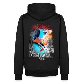 Heavy Metal - Männer Premium Bio Hoodie - Schwarz - Hinten - Nico (187cm)