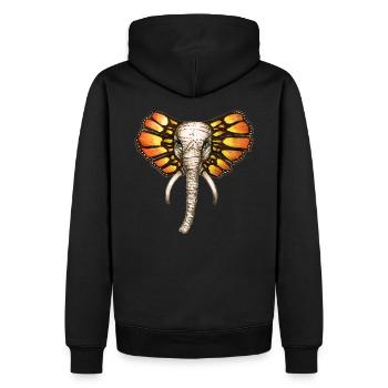 ButterPhant - Männer Premium Bio Hoodie - Schwarz - Hinten - Nico (187cm)