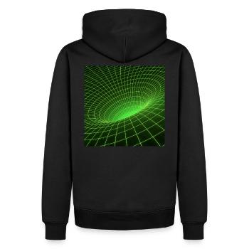 Science-Fiction "Wurmloch" - Männer Premium Bio Hoodie - Schwarz - Hinten - Nico (187cm)