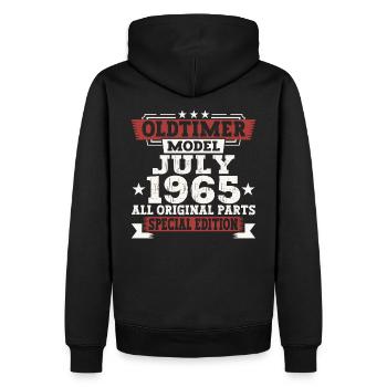 Oldtimer July 1965 57th Birthday Gift Men - Men’s Premium Organic Hoodie - black - Back - Nico (187cm)