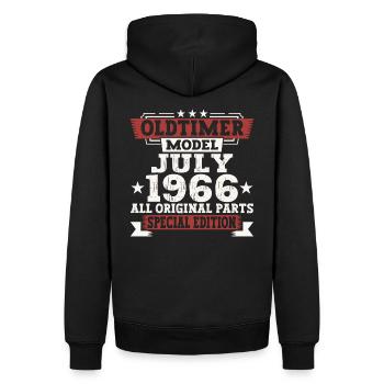 Oldtimer Juli 1966 56. Geburtstag Geschenk Herren - Männer Premium Bio Hoodie - Schwarz - Hinten - Nico (187cm)