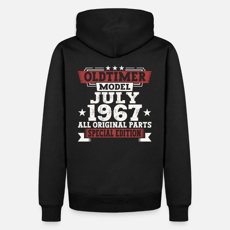 Oldtimer Juli 1967 55. Geburtstag Geschenk Herren - Männer Premium Bio Hoodie - Schwarz