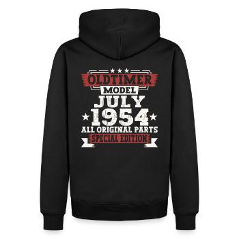 Voiture ancienne juillet 1954 70e anniversaire cadeau homme - Sweat à capuche Premium bio Homme - noir - Dos - Nico (187cm)