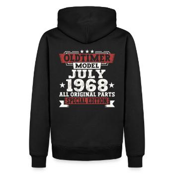 Oldtimer Juillet 1968 54ème Anniversaire Cadeau Hommes - Sweat à capuche Premium bio Homme - noir - Dos - Nico (187cm)