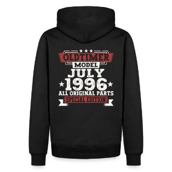 Oldtimer July 1996 26th Birthday Gift Men - Men’s Premium Organic Hoodie - black - Back - Nico (187cm)