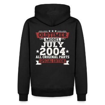 Oldtimer July 2004 18th Birthday Gift Men - Men’s Premium Organic Hoodie - black - Back - Nico (187cm)