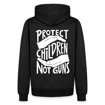 Protect Children Not Guns - Men’s Premium Organic Hoodie - black - Back - Nico (187cm)