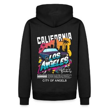 Muscle car californienne de Los Angeles - Sweat à capuche Premium bio Homme - noir - Dos - Nico (187cm)