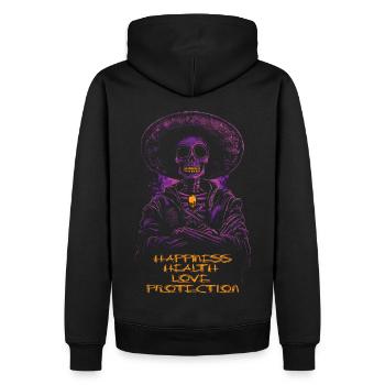 Day of the Dead Skull Halloween Dia de los - Men’s Premium Organic Hoodie - black - Back - Nico (187cm)