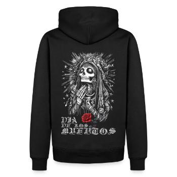 Dia de los mexico skull rose halloween - Men’s Premium Organic Hoodie - black - Back - Nico (187cm)