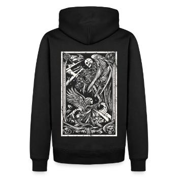 Punk Design Engel Skelett - Männer Premium Bio Hoodie - Schwarz - Hinten - Nico (187cm)