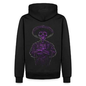 Skelett horror knochen geschenkidee - Männer Premium Bio Hoodie - Schwarz - Hinten - Nico (187cm)