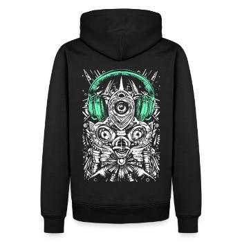 Punkrocker - Männer Premium Bio Hoodie - Schwarz - Hinten - Nico (187cm)