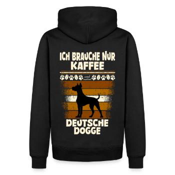 Café Great Dane - Sweat à capuche Premium bio Homme - noir - Dos - Nico (187cm)