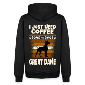 Café Great Dane - Sweat à capuche Premium bio Homme - noir - Dos - Nico (187cm)