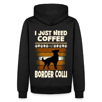 Café Border colli - Sweat à capuche Premium bio Homme - noir - Dos - Nico (187cm)