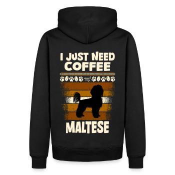 Maltese Hund kaffee - Männer Premium Bio Hoodie - Schwarz - Hinten - Nico (187cm)