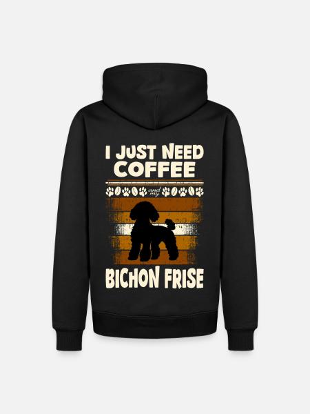 Bichon frisé - Sweat à capuche Premium bio Homme - noir