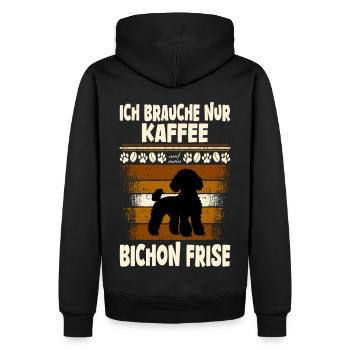 Bichon frisé - Sweat à capuche Premium bio Homme - noir - Dos - Nico (187cm)