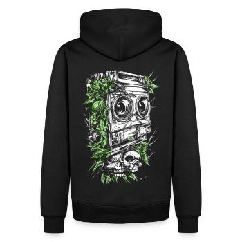 Jukeboxes skull - Men’s Premium Organic Hoodie - black - Back - Nico (187cm)