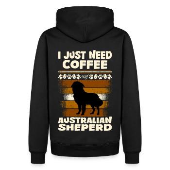Berger australien Chien de troupeau Café - Sweat à capuche Premium bio Homme - noir - Dos - Nico (187cm)