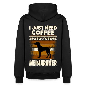 Weimaraner - Men’s Premium Organic Hoodie - black - Back - Nico (187cm)