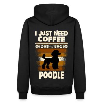 poodle kaffeebohne - Männer Premium Bio Hoodie - Schwarz - Hinten - Nico (187cm)