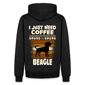 Beagle coffee - Men’s Premium Organic Hoodie - black - Back - Nico (187cm)