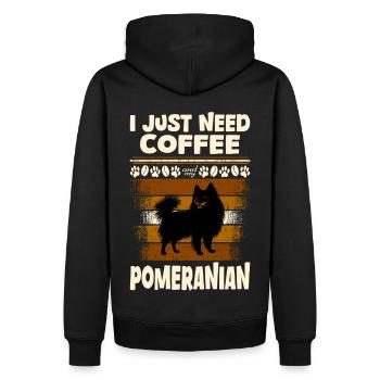 Café de Poméranie - Sweat à capuche Premium bio Homme - noir - Dos - Nico (187cm)