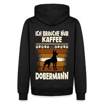 Doberman - Men’s Premium Organic Hoodie - black - Back - Nico (187cm)