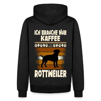 Rottweiler my dog coffee - Men’s Premium Organic Hoodie - black - Back - Nico (187cm)