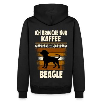 Beagle coffee - Men’s Premium Organic Hoodie - black - Back - Nico (187cm)