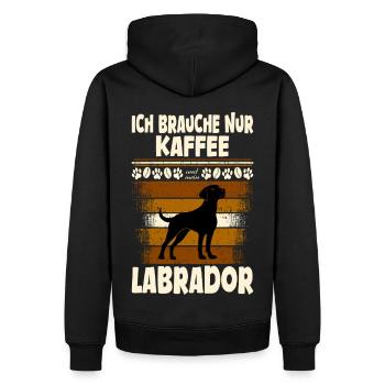 Labrador coffee - Men’s Premium Organic Hoodie - black - Back - Nico (187cm)