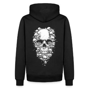 Crâne Crâne Os style punk rock - Sweat à capuche Premium bio Homme - noir - Dos - Nico (187cm)