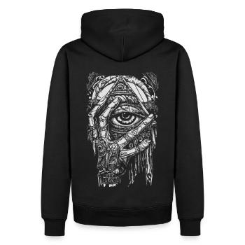 Pyramide Punk Tattoo art - Männer Premium Bio Hoodie - Schwarz - Hinten - Nico (187cm)
