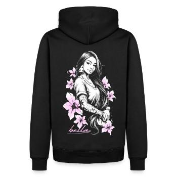 Bella blossom latina chicca - Sweat à capuche Premium bio Homme - noir - Dos - Nico (187cm)