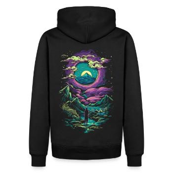 Fantaisie Magie Mystique - Sweat à capuche Premium bio Homme - noir - Dos - Nico (187cm)