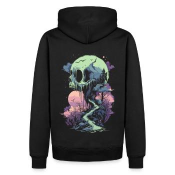 Fantasy world skull punk gothic - Men’s Premium Organic Hoodie - black - Back - Nico (187cm)