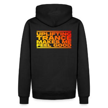 Erhebende Trance gibt mir ein gutes Gefühl - Männer Premium Bio Hoodie - Schwarz - Hinten - Nico (187cm)