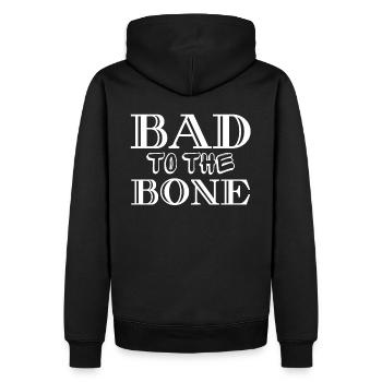 Schlecht bis auf die Knochen T-Shirt - Männer Premium Bio Hoodie - Schwarz - Hinten - Nico (187cm)