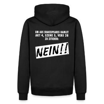 Um aus Shakespeare zu zitieren - Nein! Hamlet - Männer Premium Bio Hoodie - Schwarz - Hinten - Nico (187cm)