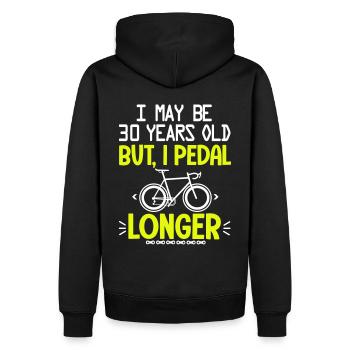 30 Jahre Jubiläum Radfahren 30 Jahre - Männer Premium Bio Hoodie - Schwarz - Hinten - Nico (187cm)