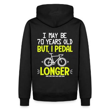 70 years old anniversary cycling 70 th - Men’s Premium Organic Hoodie - black - Back - Nico (187cm)